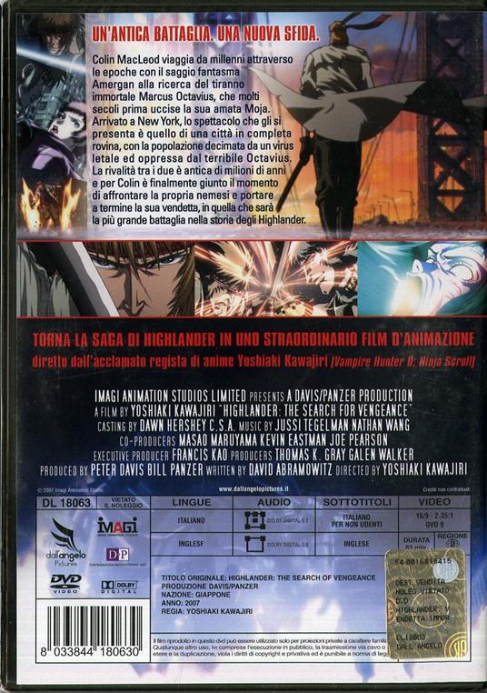 Highlander. Vendetta immortale di Yoshiaki Kawajiri - DVD - 2