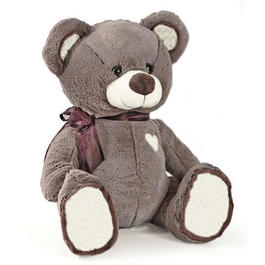 Peluche Orso Grigio Seduto 35 Cm Con Cuore Ricamato Dcr 24826