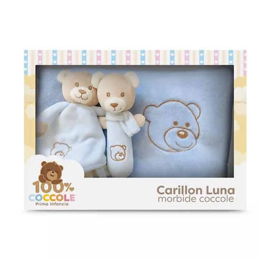 Set 3 Pezzi Con Coperta, Doudou E Sonaglio Blu 100% Coccole Dcr 25506