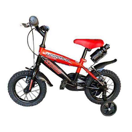 Bicicletta Per Bambini 12" Hammer Rossa Con Borraccia, 2 Freni, Movimenti A Sfera Dm12