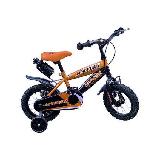 Bicicletta Per Bambini 14" Hammer Arancione Con Borraccia, 2 Freni, Movimenti A Sfera Dm14