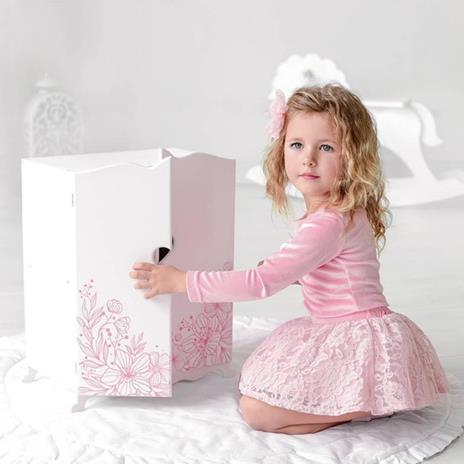 Armadio Guardaroba Bianco In Legno Per Bambole Collezione Diamond Princess Itn 71419 - 2
