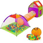 Tenda Igloo Per Bambini Con 200 Palline + Tunnel Pieghevole Giochi Salvaspazio