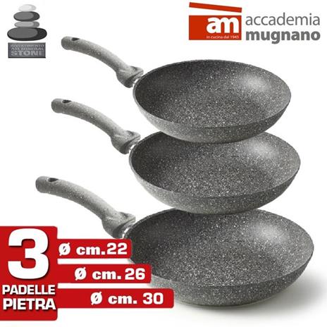 Made in Italy Prima Collection Set 3 padelle in alluminio con rivestimento antiaderente serie Cook it 