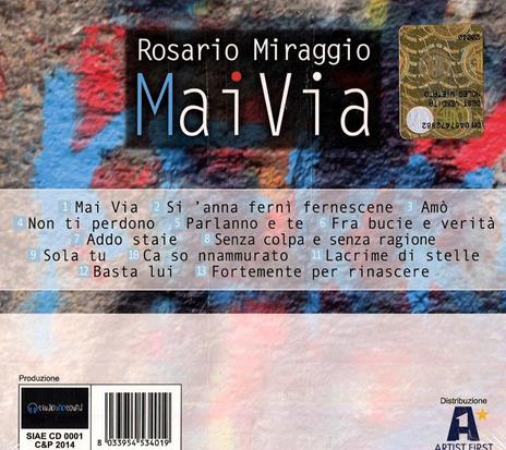 Mai via - CD Audio di Rosario Miraggio - 2