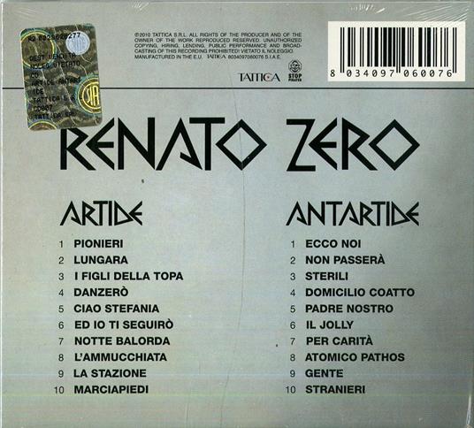 Artide Antartide - CD Audio di Renato Zero - 2