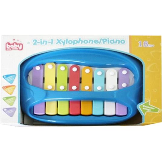 Xilofono con Piano per Bambini 2 in 1 8 Note con Bacchette e Spartiti Musicali