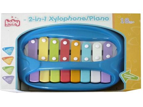 Xilofono con Piano per Bambini 2 in 1 8 Note con Bacchette e Spartiti Musicali - 46