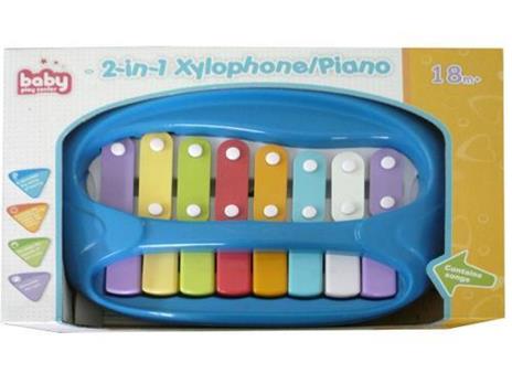 Xilofono con Piano per Bambini 2 in 1 8 Note con Bacchette e Spartiti Musicali - 55