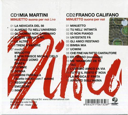 Minuetto. Suona per noi - CD Audio di Mia Martini,Franco Califano - 2