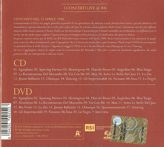 Live Collection. I Concerti Live @ Rsi 12 Aprile 1988 (Original Remastered) - CD Audio + DVD di Paolo Conte - 2