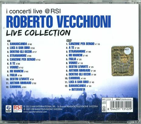 Live Collection. I concerti Live @ RSI - CD Audio + DVD di Roberto Vecchioni - 2