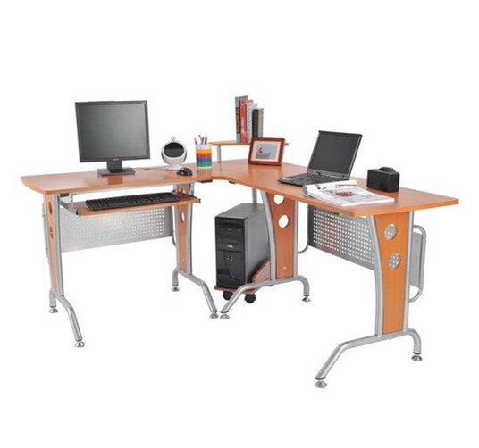 Mobile da ufficio informatica con Etagère portaoggetti girevole 360 gradi tavolo informatica scrivania angolare Tavolo per Computer a forma di L 