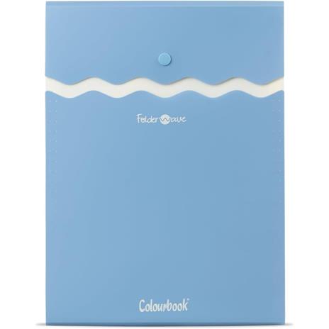 Colourbook Wave Folder - Busta Portadocumenti con Bottone e Soffietto, Formato A4, Plastica Resistente