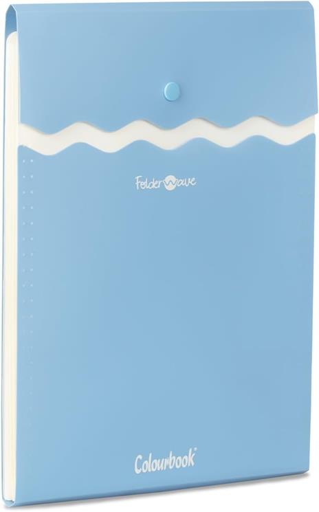 Colourbook Wave Folder - Busta Portadocumenti con Bottone e Soffietto, Formato A4, Plastica Resistente - 2