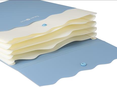 Colourbook Wave Folder - Busta Portadocumenti con Bottone e Soffietto, Formato A4, Plastica Resistente - 3