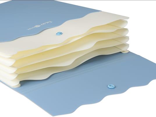Colourbook Wave Folder - Busta Portadocumenti con Bottone e Soffietto, Formato A4, Plastica Resistente - 3