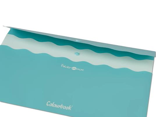 Busta A4 C/Bottone Folder Wave In Exp  - Verde Acqua - Singolo - 3