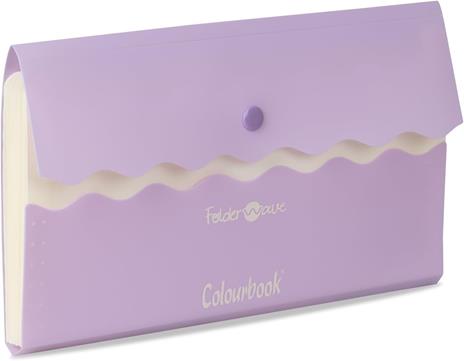Colourbook Wave Folder - Busta Portadocumenti con Bottone e Soffietto, Formato A4, Plastica Resistente - 2