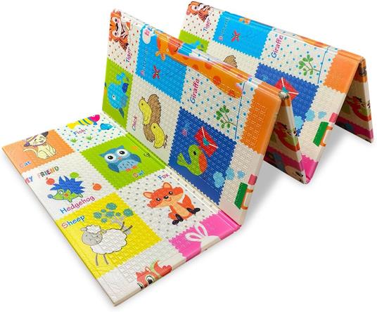 Maxi Tappeto Gioco Pieghevole Primi Passi per Neonati e Bambini cm 200x150 - Alto Spessore 10mm - 5