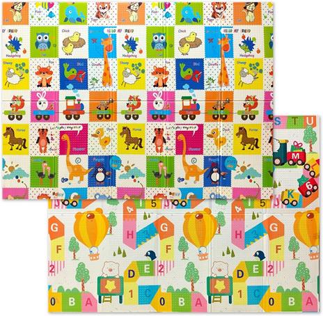 Maxi Tappeto Gioco Pieghevole Primi Passi per Neonati e Bambini cm 200x150 - Alto Spessore 10mm - 6