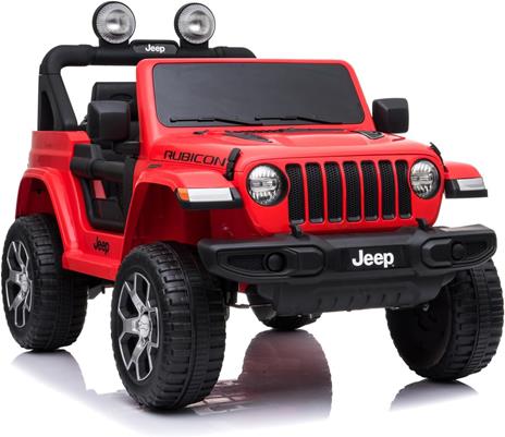Auto Elettrica Macchina per Bambini 2 Posti Jeep Wrangler Rubicon Rossa 12V con Telecomando