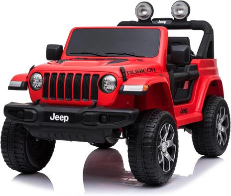 Auto Elettrica Macchina per Bambini 2 Posti Jeep Wrangler Rubicon Rossa 12V con Telecomando - 2