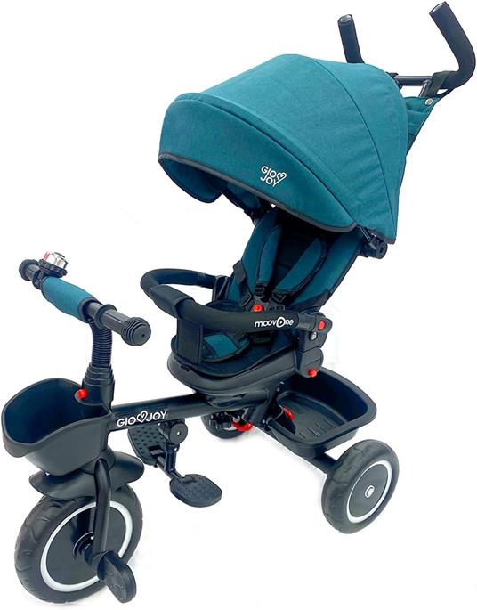 Triciclo Evolutivo Moov-1 4-in-1 per Bambini dai 18 mesi, Verde Blu