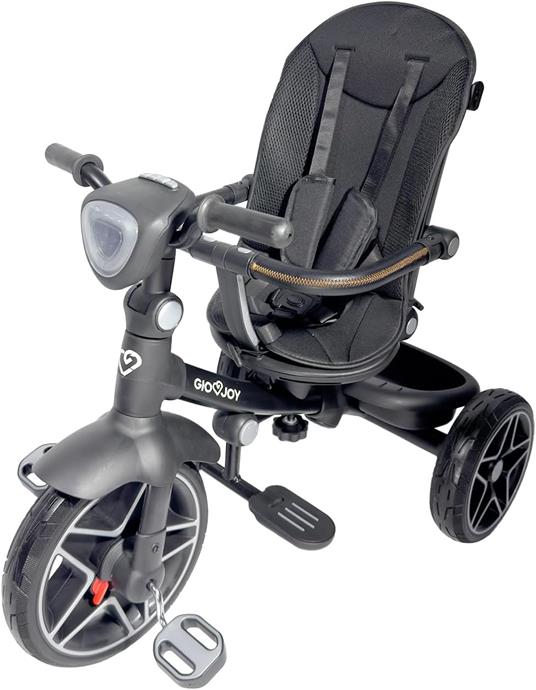 Triciclo Evolutivo Moov-LX 4-in-1 per Bambini dai 18 mesi, Telaio Nero, Rivestimenti Nero - 5