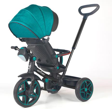 Triciclo Evolutivo 4-in-1 Moov-LX per Bambini dai 18 mesi, Telaio Nero, Rivestimenti Verde - 3
