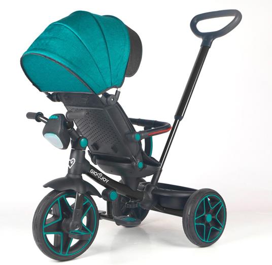 Triciclo Evolutivo 4-in-1 Moov-LX per Bambini dai 18 mesi, Telaio Nero, Rivestimenti Verde - 3