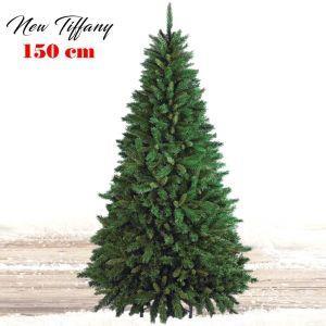 Albero Di Natale 150Cm New Tiffany Super Folto 438 Rami Pino Verde Base A Croce