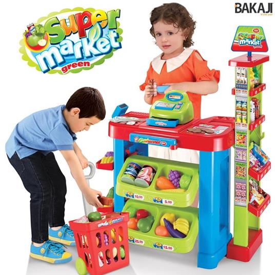 Gioco Supermarket Negozio Per Bambini Con Registratore Di Cassa E Trolley Spesa Bakaji Cucina Giocattoli | IBS Gioco Supermarket Negozio Per Bambini Con Registratore Di Cassa E Trolley Spesa Bakaji Cucina Giocattoli | IBS