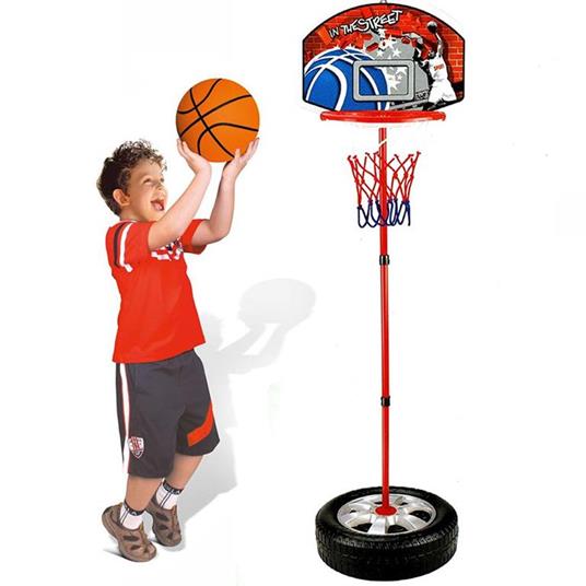 Basket Canestro Piantana Per Bambini Altezza Regolabile Fino 120Cm Con Pallone