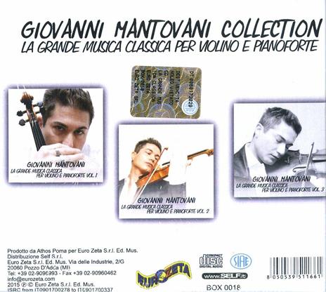 La grande musica classica per violino e pianoforte - CD Audio di Giovanni Mantovani - 2