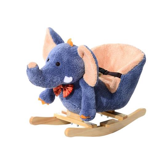 Homcom Elefante a Dondolo per Bambini, Blu, 60x33x45cm