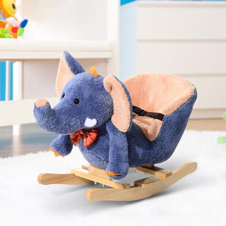 Homcom Elefante a Dondolo per Bambini, Blu, 60x33x45cm - 2