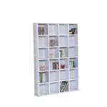 HomCom Mobile Libreria in Legno 24 Scomparti Bianco 130.5x89x20cm