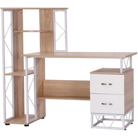 HomCom Scrivania per Ufficio Porta PC di Design Moderno con Scaffale 133 x  55 x 123cm - Homcom - Casa e Cucina | IBS