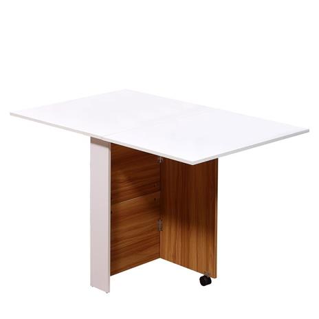 Tavolo Da Pranzo Pieghevole Salvaspazio HOMCOM – Legno 90x60x74 Cm, Bianco, Per Cucina E Soggiorno