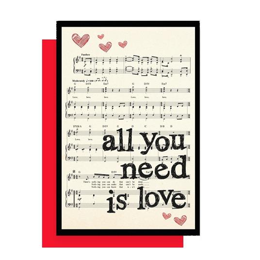 Biglietto auguri All You Need Is Love Legami Unusual Greeting Cards - 11,5x17 - 2