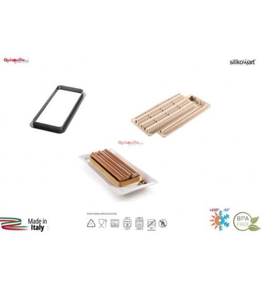 bamboo kit stampi in silicone 26.5 x 10,5 x 2 + supporto plastica qualità professionale