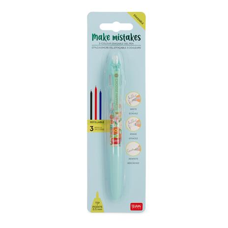 Penna gel cancellabile. Make Mistakes - 3-Colour Erasable Gel Pen - Flowers - 4