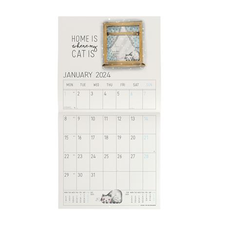 Calendario 2024, da parete, carta non patinata - 30 x 29 cm SKETCHY CATS - 2