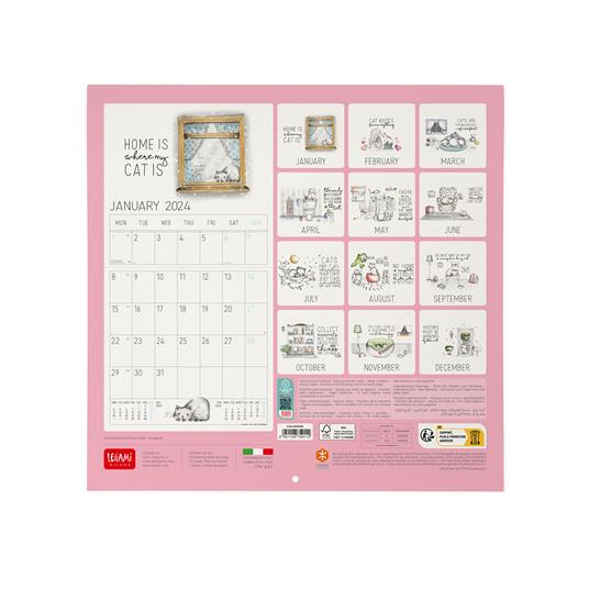 Calendario 2024, da parete, carta non patinata - 30 x 29 cm SKETCHY CATS - 3