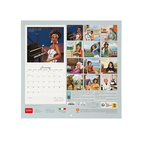Calendario 2024, da parete, carta non patinata - 30 x 29 cm INSPIRING WOMEN  - Legami - Cartoleria e scuola