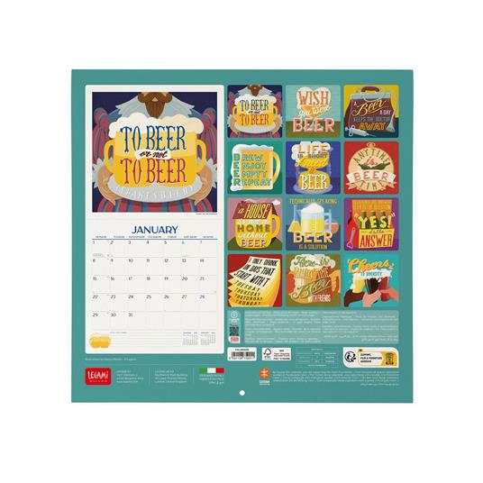 Calendario 2024, da parete, carta non patinata - 30 x 29 cm BEER - 3