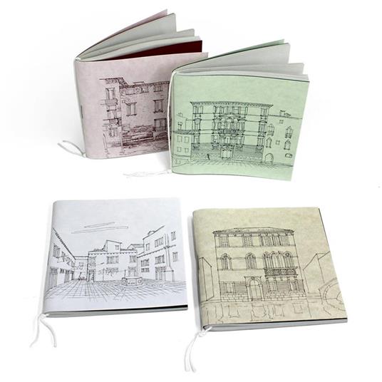 Arbos Kit 4 Quaderni Venezia Segreta, 10x10 cm, 100 Pagine Bianche, Carta Riciclata 100gr - 2