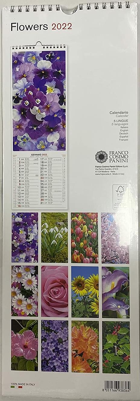Calendario 2022 Flowers - 15 x 43 cm
