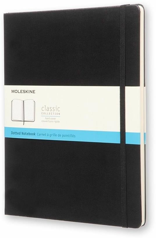 Taccuino Moleskine XL puntinato copertina rigida nero. Black